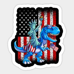 Dino Statue Of Liberty 4Th Of July Sticker